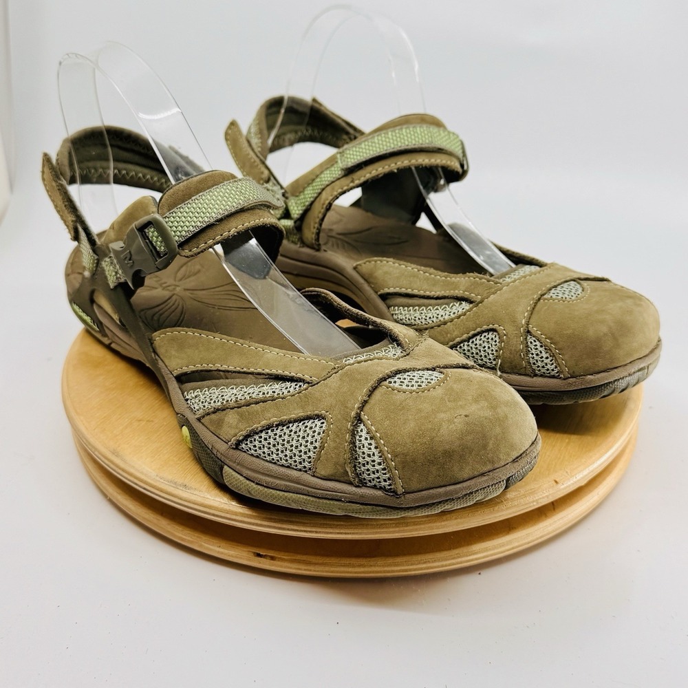 Merrell Azura Wrap Sandals Shoes Womens 10 Brown Green Hiking Comfort - Picture 3 of 8